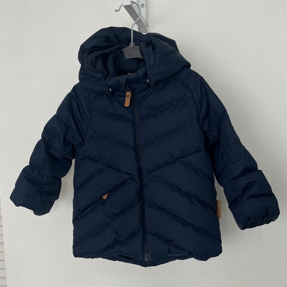 Kids Hooded Puffer Jacket - Navy